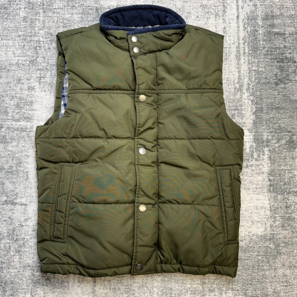 Brooks Brothers Vest Womens Medium Olive Thick Puffer Field Equestrian Preppy